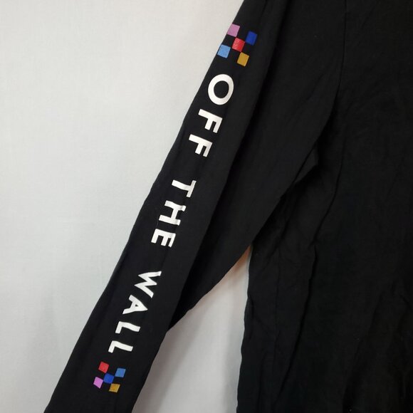 Vans Off The Wall Long Slv Black Checkered Graphic Print TShirt Sz X Large - Picture 4 of 11